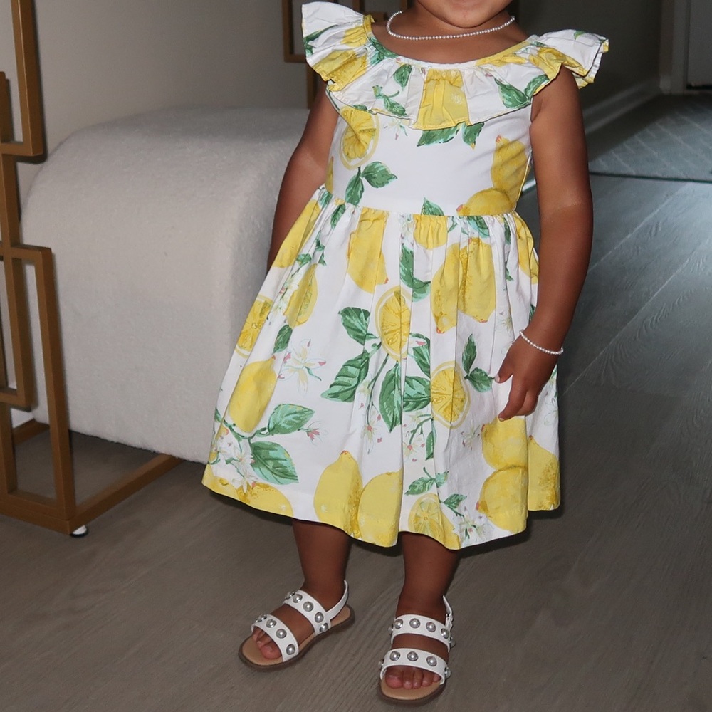 Bonnie Jean Yellow and White Dress